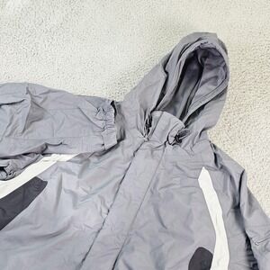 Nike Ski Jacket Mens XL Gray Hooded Full Zip Colorblock Nylon Snowboard Outdoor